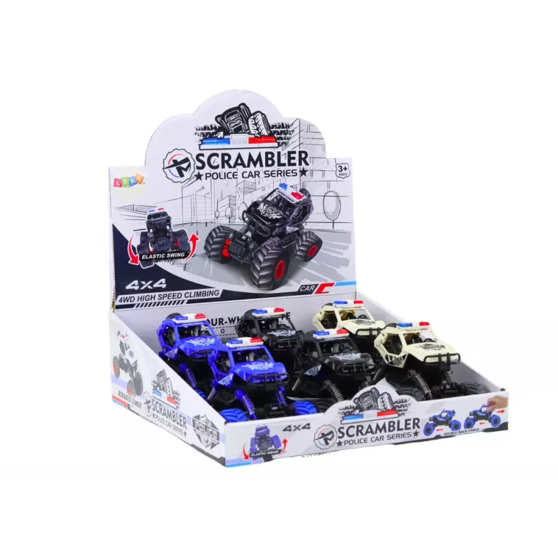 LEAN TOYS Coche de policía con propulsión por fricción, 3 colores todoterreno