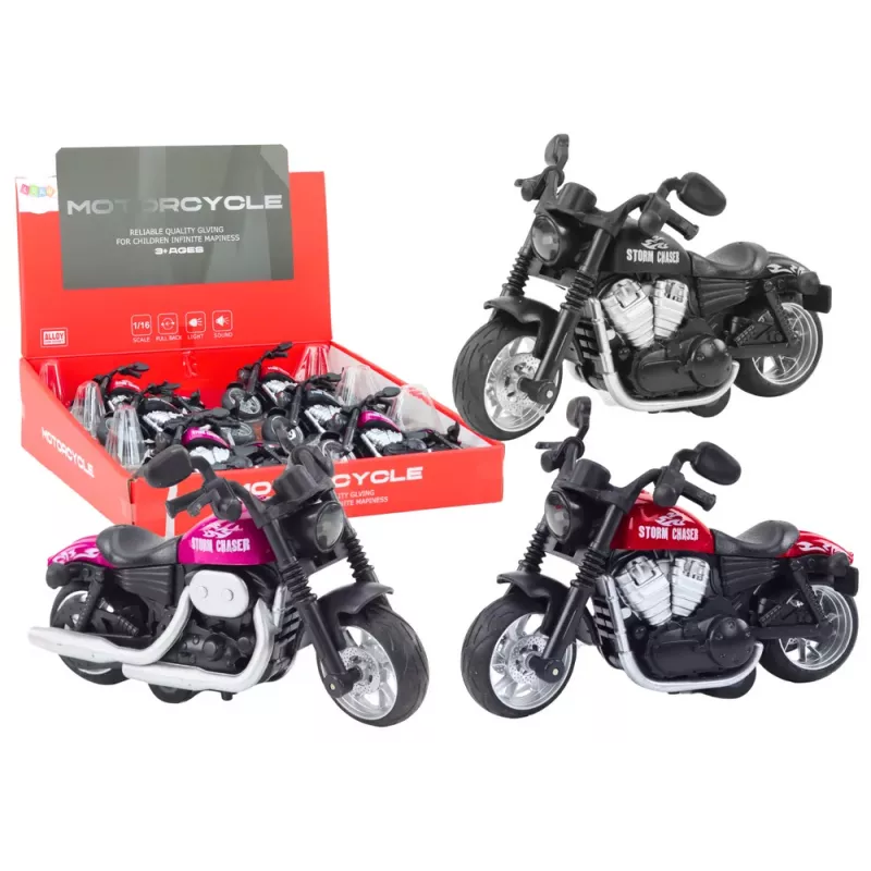 LEAN TOYS Moto deportiva Harley con propulsión por fricción, 3 colores