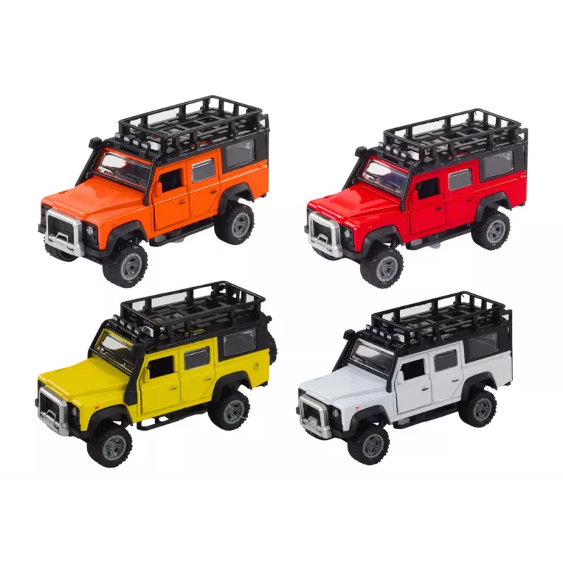LEAN TOYS Coche todoterreno 1:32 con luces y sonidos, propulsión, puertas abatibles, metal