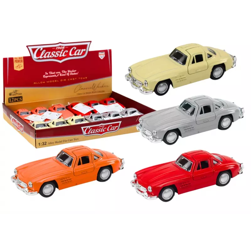 LEAN TOYS Coche clásico 1:32, metal, puertas abatibles, propulsión