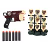 LEAN TOYS Set de dinosaurios de espuma marrón con pistola de dinosaurios y dardos