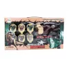 LEAN TOYS Set de dinosaurios de espuma marrón con pistola de dinosaurios y dardos