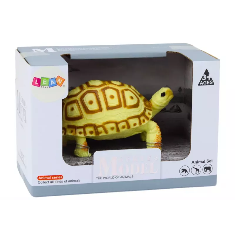 LEAN TOYS Figura coleccionable tortuga reptil amarillo claro marrón