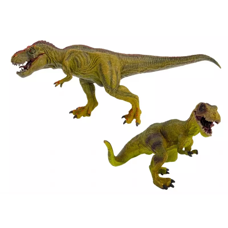 LEAN TOYS Set de figuras de dinosaurios tiranosaurio con figura pequeña realista, 2 uds.