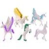 LEAN TOYS Set de figuras Unicornio Pegaso White Magic 6 uds.