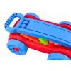 LEAN TOYS Set de bloques de construcción en carro rodante azul y rojo - 236 piezas
