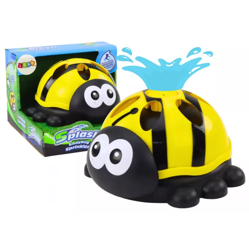 LEAN TOYS Aspersor de jardín mariquita fuente de agua amarillo