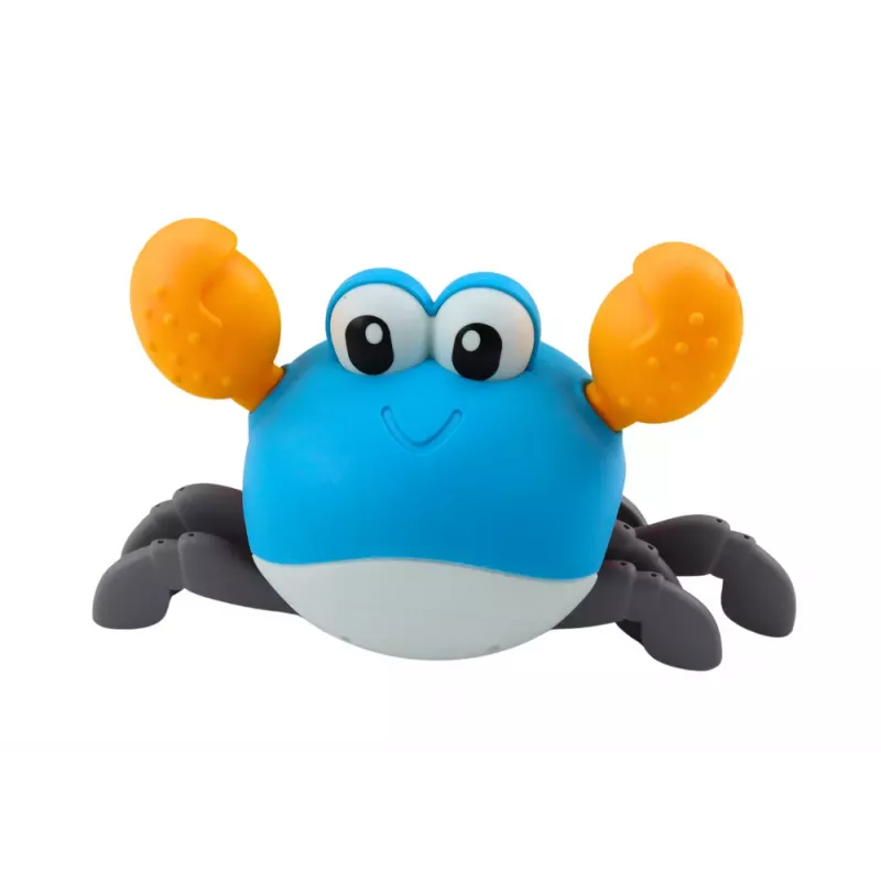 LEAN TOYS Juguete de baño cangrejo de cuerda camina nada azul