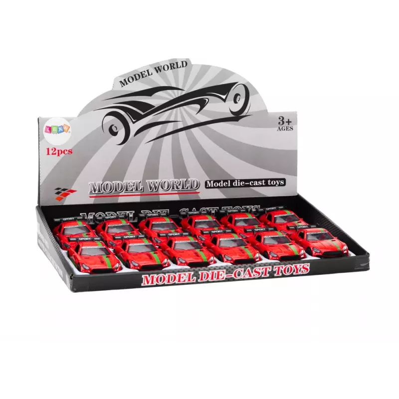 LEAN TOYS Coche deportivo 1:32 figura de acción alerón metal rojo sonidos