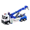 LEAN TOYS Camión con grúa, dos ganchos metálicos, luces blancas y azules, sonidos