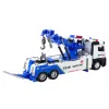 LEAN TOYS Camión con grúa, dos ganchos metálicos, luces blancas y azules, sonidos