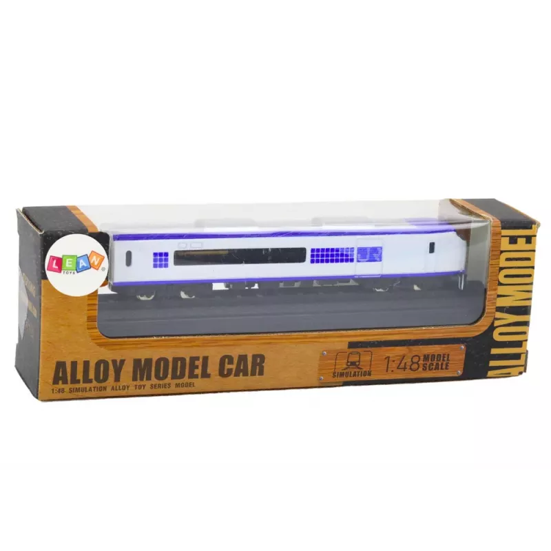 LEAN TOYS Vagón de tren modelo para coleccionistas, 1:48, metal, blanco y azul