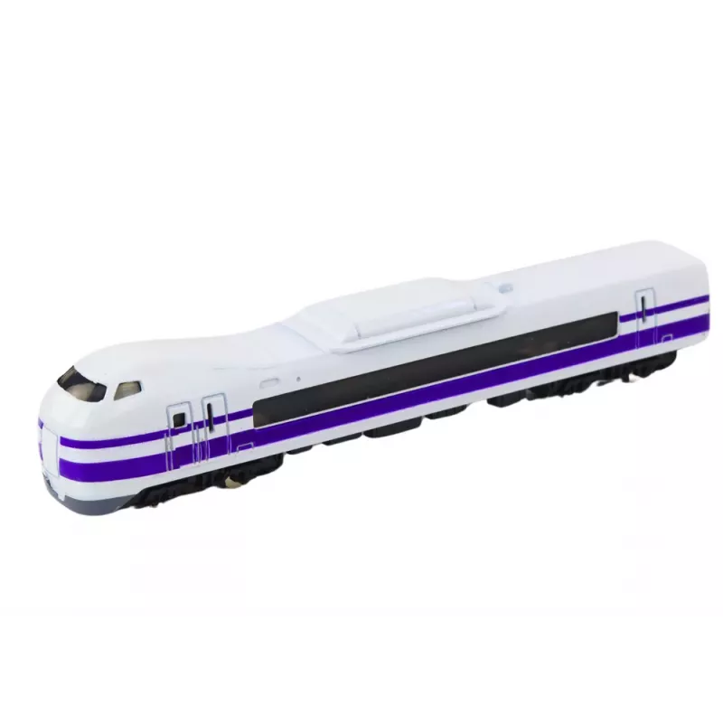 LEAN TOYS Vagón de tren modelo coleccionable 1:48 metal blanco y morado