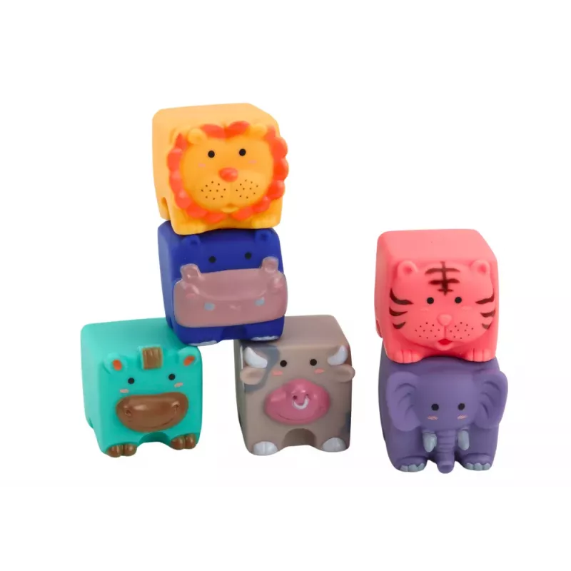 LEAN TOYS Bloques de aprendizaje blandos animales números letras multicolor 12 uds.