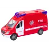 LEAN TOYS Coche de bomberos con luces, sonidos, puertas que se abren y mando a distancia rojo