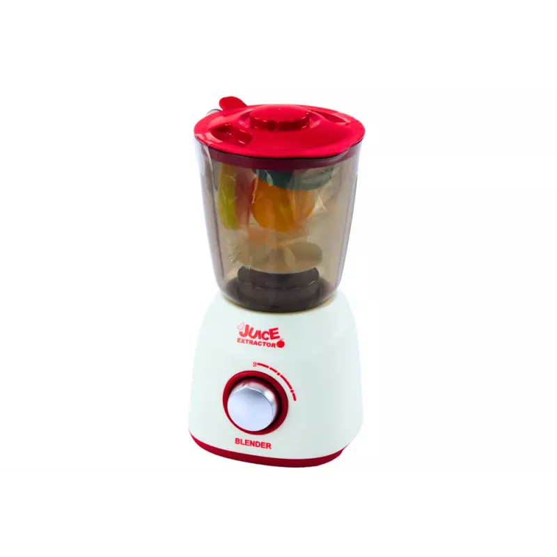 LEAN TOYS Batidora para niños con luces giratorias, efectos de sonido y 3 frutas de juguete