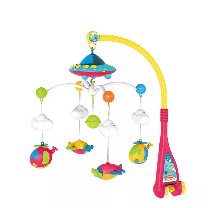 LEAN TOYS Móvil de cuna UFO aviones proyector 108 melodías
