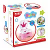LEAN TOYS Orinal interactivo verde con corona azul, música e inodoro para niños pequeños 5 en 1