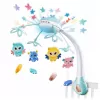 LEAN TOYS Carrusel de cuna proyector con mando a distancia, melodías y sonidos de animales azul
