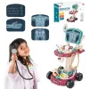 LEAN TOYS Set médico en carrito, mesa de pequeño médico, herramientas de ECG