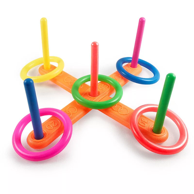 LEAN TOYS Juego de habilidad lanzamiento de anillas al objetivo multicolor