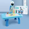 LEAN TOYS Mini proyector robot de mesa accesorio 2 en 1 azul