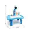 LEAN TOYS Mini proyector robot de mesa accesorio 2 en 1 azul