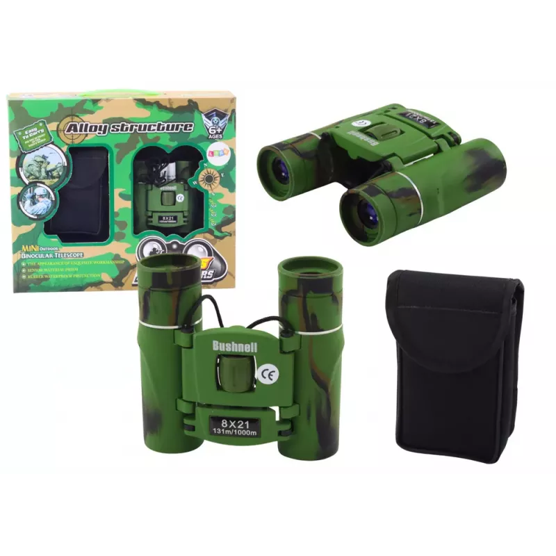 LEAN TOYS Prismáticos pequeños con funda aumento 12x campo visual 1000 m
