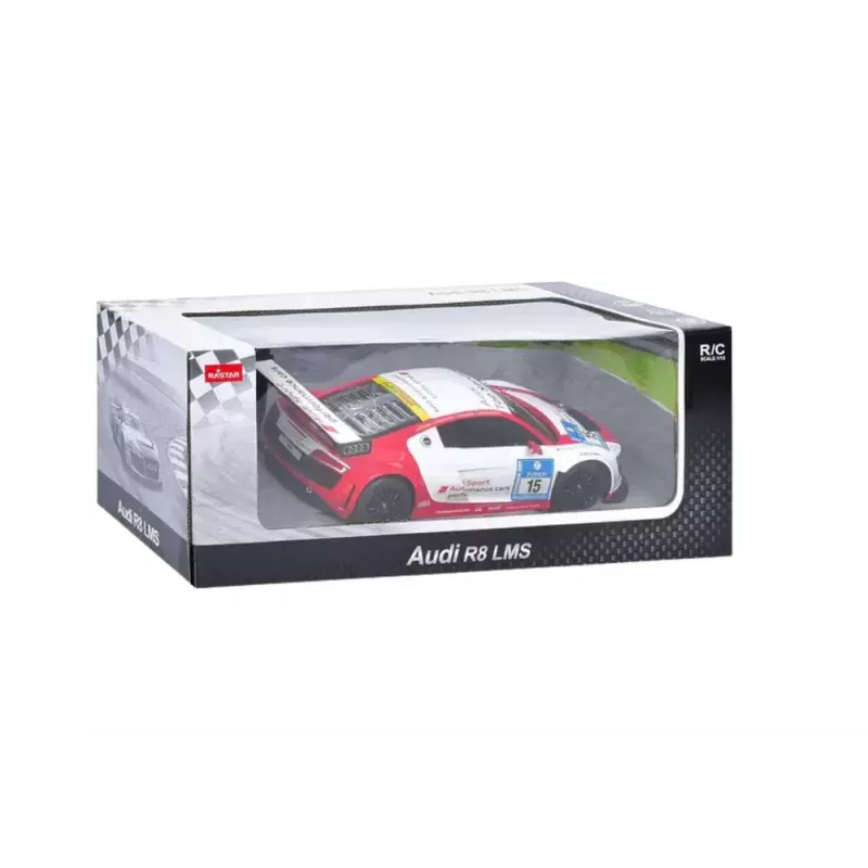 RASTAR Coche R/C 1:24 deportivo teledirigido Audi R8 LMS blanco