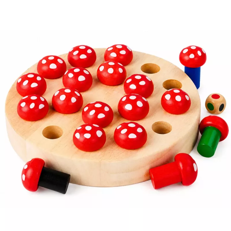 LEAN TOYS Juego de memoria familiar setas de madera