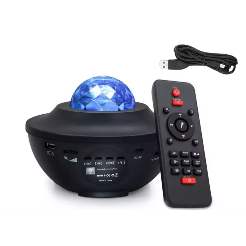 LEAN Proyector de estrellas lámpara LED altavoz Bluetooth mando a distancia