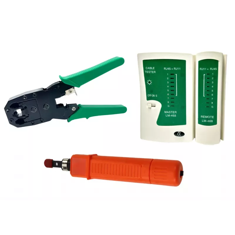 LEAN Juego de herramientas de red 19en1 comprobador de cables crimpadora