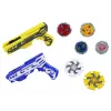 LEAN TOYS Lanzador de pistola set 4 discos metálicos luces azules y amarillas