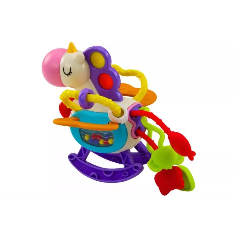 LEAN TOYS Juguete sensorial caballo goma elementos sonajero