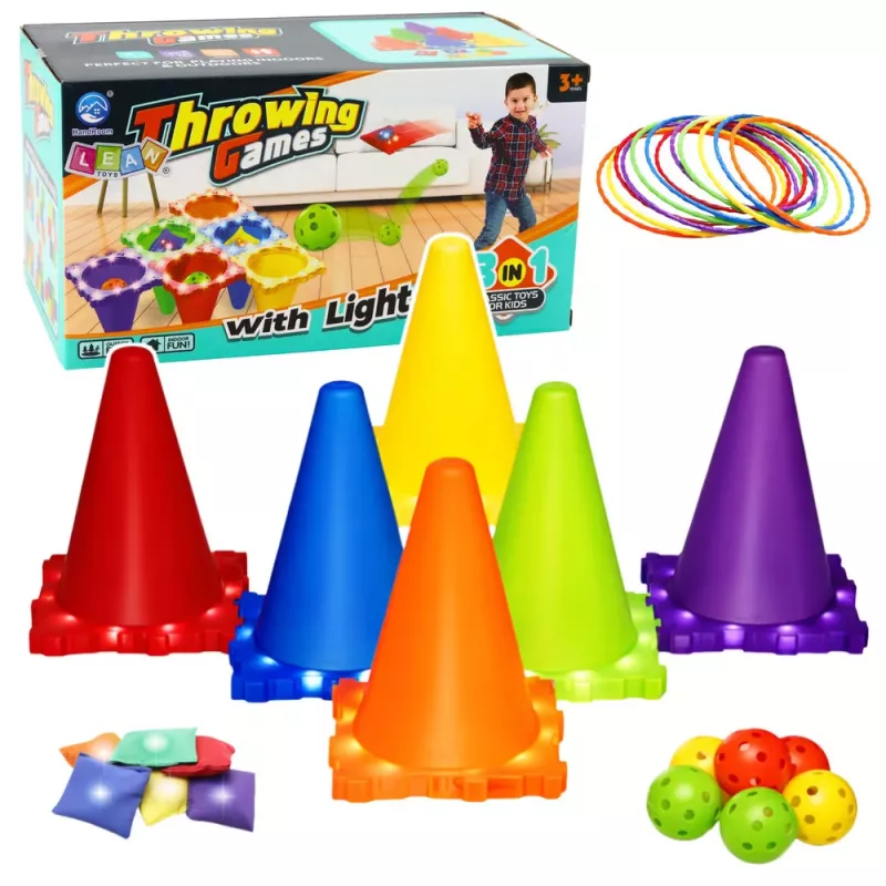 LEAN TOYS Set de juegos deportivos de habilidad lanzamiento al objetivo 3en1