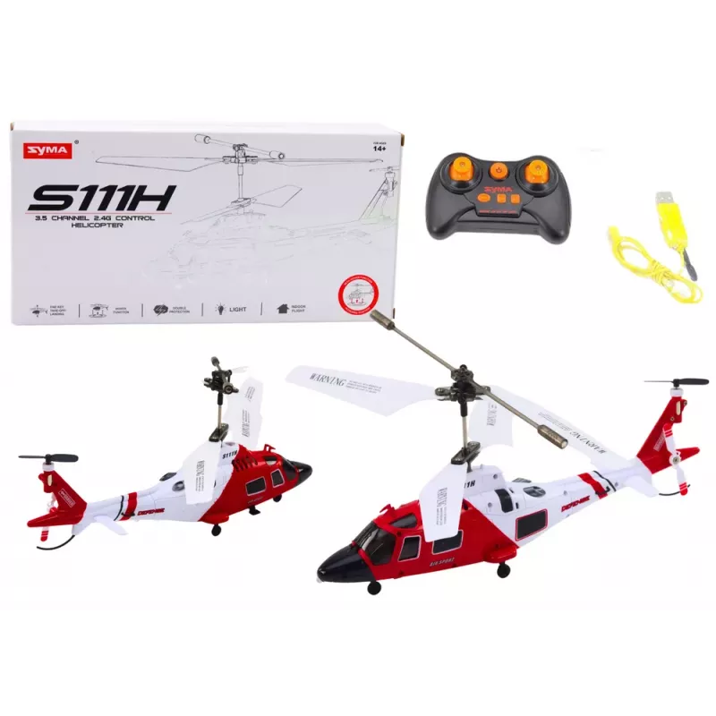 LEAN TOYS Helicóptero RC teledirigido con giroscopio Syma S111H rojo