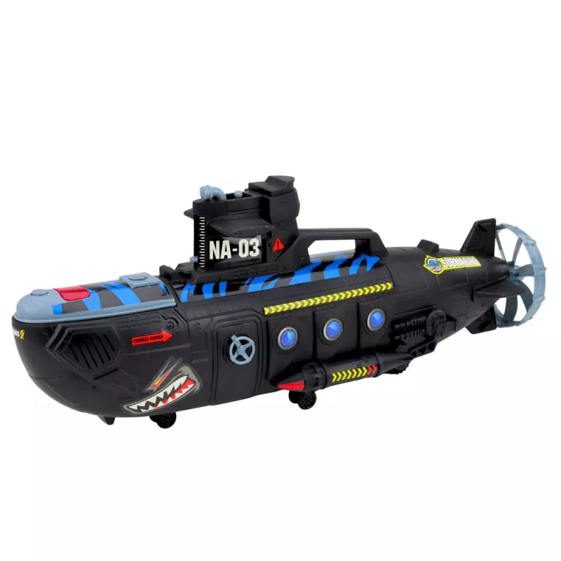 LEAN TOYS Submarino militar negro luces sonidos