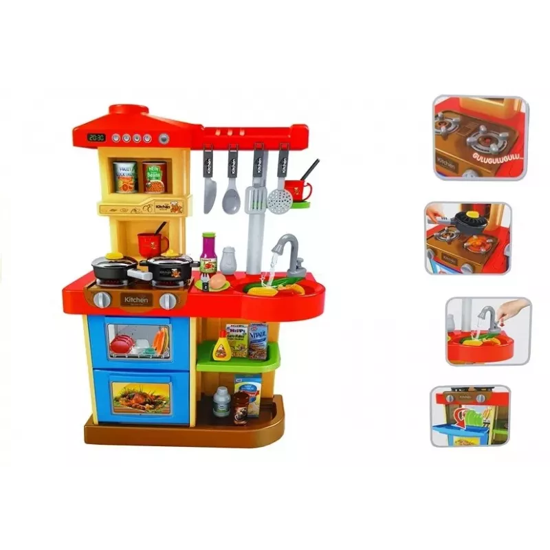 LEAN TOYS Cocina infantil con sonidos y grifo real