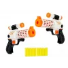 LEAN TOYS Set de 2 blásters de dardos de espuma con 20 dardos de ventosa - Set de pistolas de juguete de resorte manual para niños a partir de 6 años