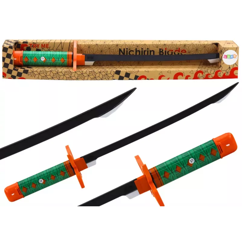 LEAN TOYS Espada samurái Nichirin a pilas mango cómodo verde sonido