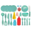 LEAN TOYS Cocina infantil pareja luces sonidos platos ollas accesorios 65 piezas