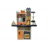 LEAN TOYS Cocina infantil con luz, sonido, platos y accesorios, rosa, 65 piezas