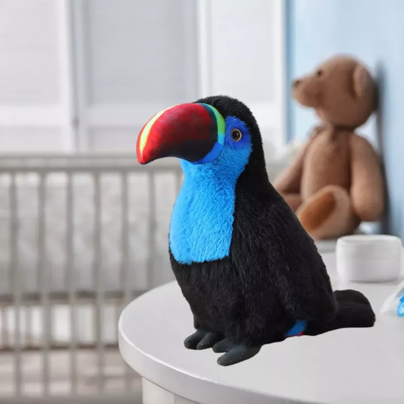 LEAN TOYS Peluche mascota de tucán azul 20 cm