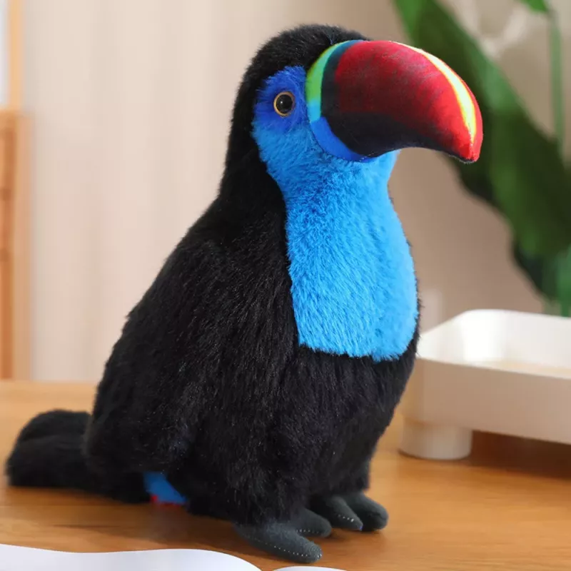 LEAN TOYS Peluche mascota de tucán azul 20 cm