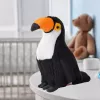 LEAN TOYS Peluche mascota de tucán blanco y negro 30 cm
