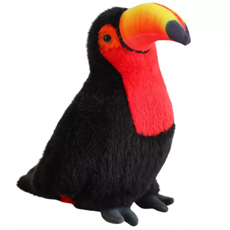 LEAN TOYS Peluche mascota de tucán rojo 30 cm