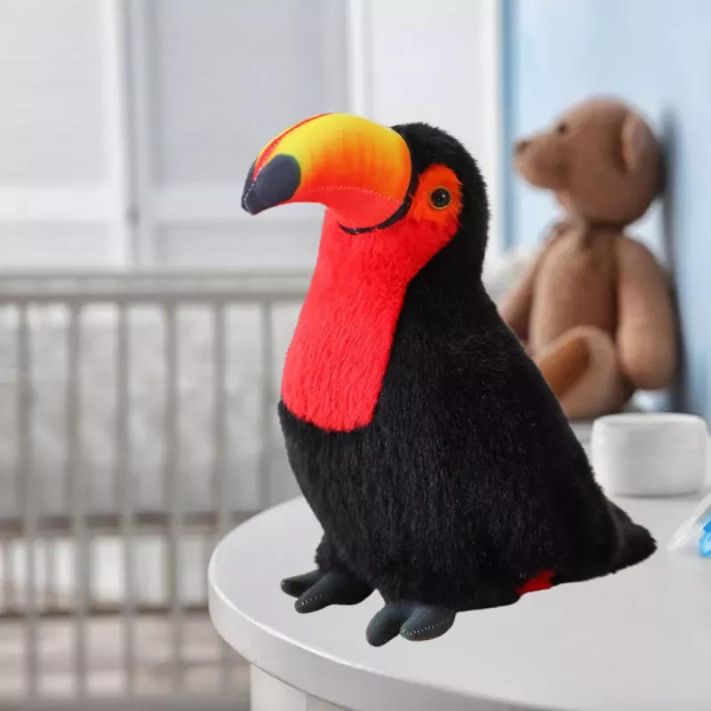 LEAN TOYS Peluche mascota de tucán rojo 35 cm