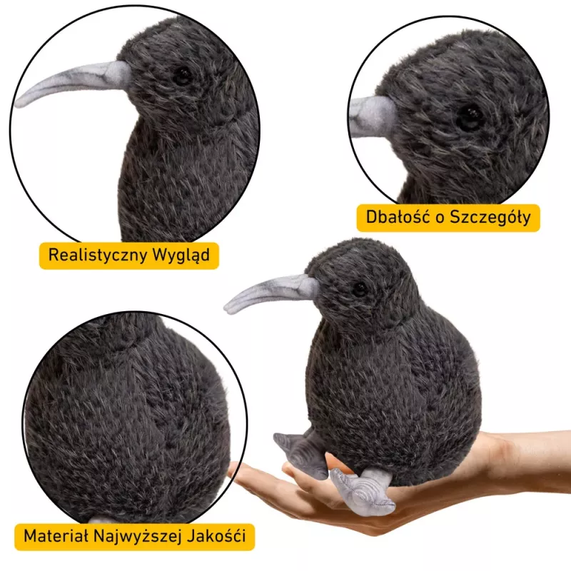 LEAN TOYS Peluche mascota de kiwi negro 17 cm