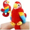 LEAN TOYS Pulsera de muñeca mascota de loro de peluche rojo