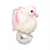 LEAN TOYS Pulsera de muñeca mascota de cisne de peluche blanco